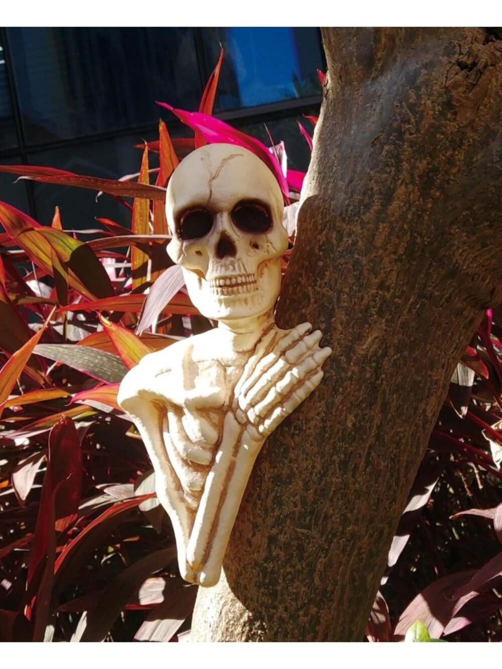 Spooky Skeleton Tree Peeker Outdoor Halloween Decoration, Creepy Yard Decor